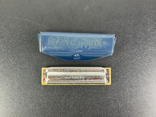 Kay Nashville Harmonica Key of G 10 Hole Diatonic Blues Chrome Silver Blue Case