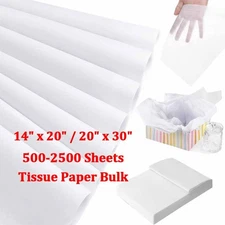 White Tissue Paper Bulk - 14x20 20x30 Packing Paper for Gift Flower Wrapping