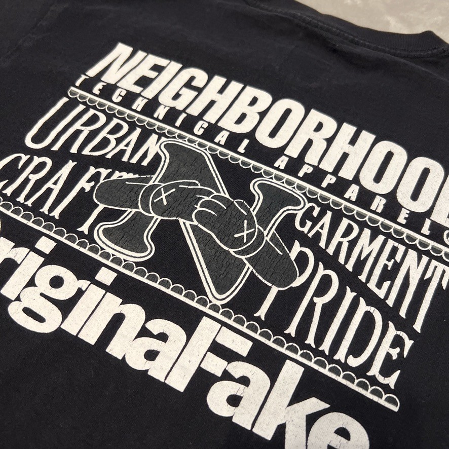 Kaws Neighborhood OriginalFake T-Shirt Black Short Sleeve Graphic