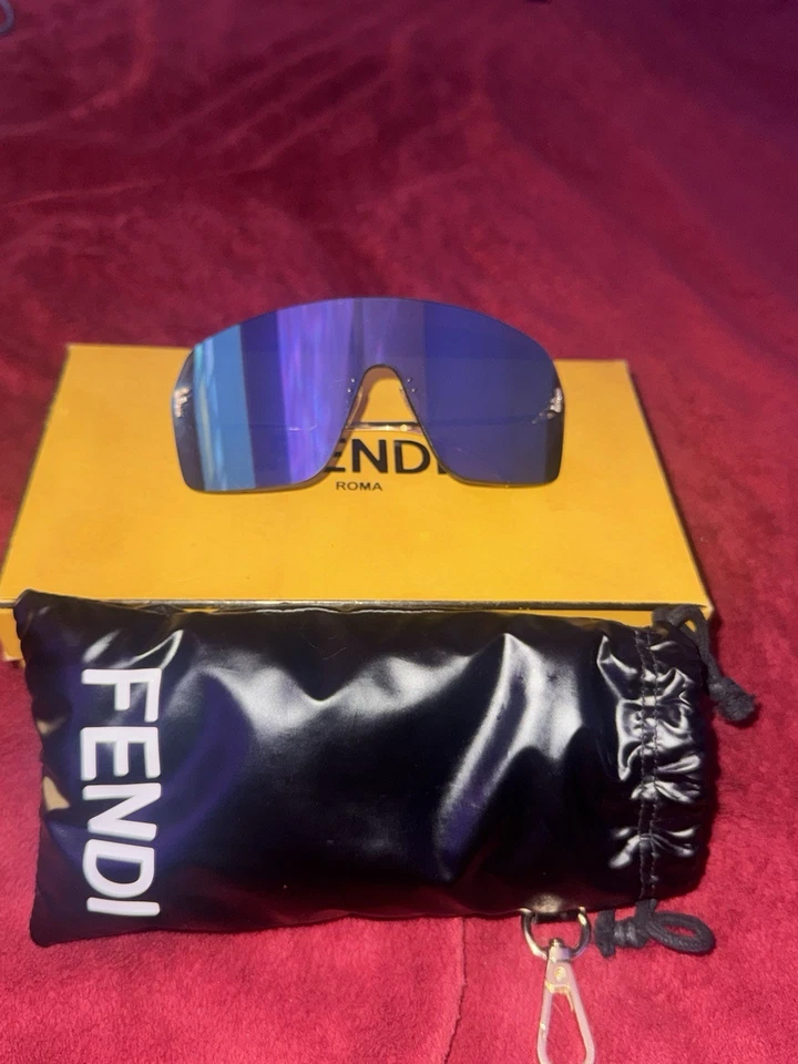 Fendi Oversized Shield Sunglasses with Case