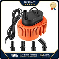 850 GPH Submersible Water Pump 9.5FT Cord 3 Adapters Pond Pool Fountain