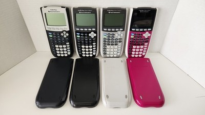 Lot of 4 Texas Instruments TI-84 Graphing Calculators - Plus Black/Silver/C WOW