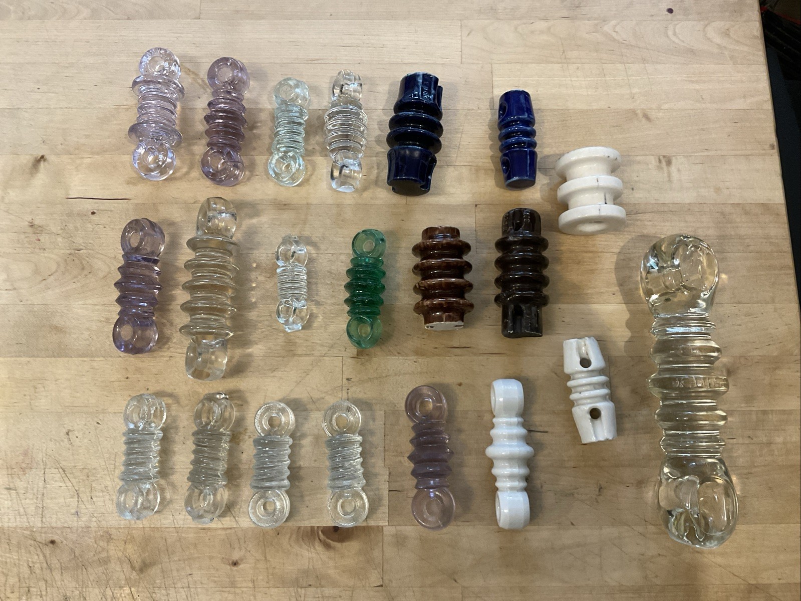Vintage Radio Strain Insulator Lot 21 Unusual Ceramic Glass Pyrex Various Sizes 