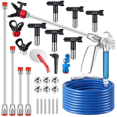 Airless Paint Sprayer Gun Kit 22Pcs 50Ft Hose 3600PSI Model 616 Gyfent