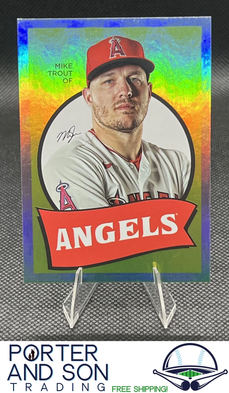 Mike Trout 1969 Topps Single Player Foil 2023 Topps Archives #69T-1 Angels