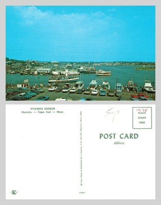 Postkarte - Hyannis Harbor, Cape Cod, Massachusetts, Sightseeing Boote UNBESENDET