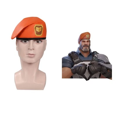 VALORANT Brimstone Orange Beret Cosplay Officer Hat Halloween Party Costume Prop - Image 1 of 4