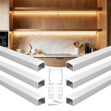 10-Pack 6.6 Ft/2M Plus-Size U Shape LED Aluminum Channel, with Milky Cover, End