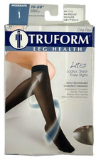 Truform Sheer Compression Stockings, 15-20 mmHg, Knee High, NUDE, MEDIUM - NEW 