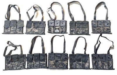 -LOT of 10- Military 6 Magazine Bandoleer MOLLE II Mag Ammunition Pouch w/ Strap