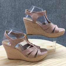 Michael Kors Sandals Womens 11 M Berkley Espadrille Pink Casual Wedge Heels NEW