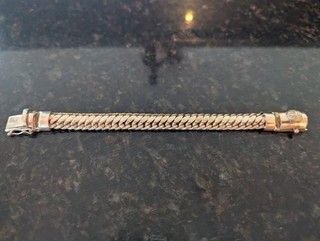 925 Sterling Silver Bracelet Bali Snake Heavy Solid Link 7” 77 grams