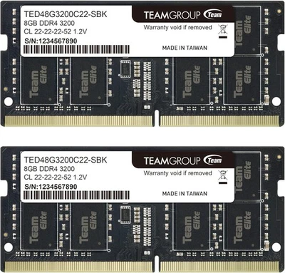 TEAMGROUP Elite DDR4 16GB Kit 2x8GB 3200MHz SODIMM Laptop RAM NEW - Image 1 of 4