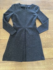 Madewell Gia Marled Long Sleeves Concept Dress in Black Speckled E6044 Size 6