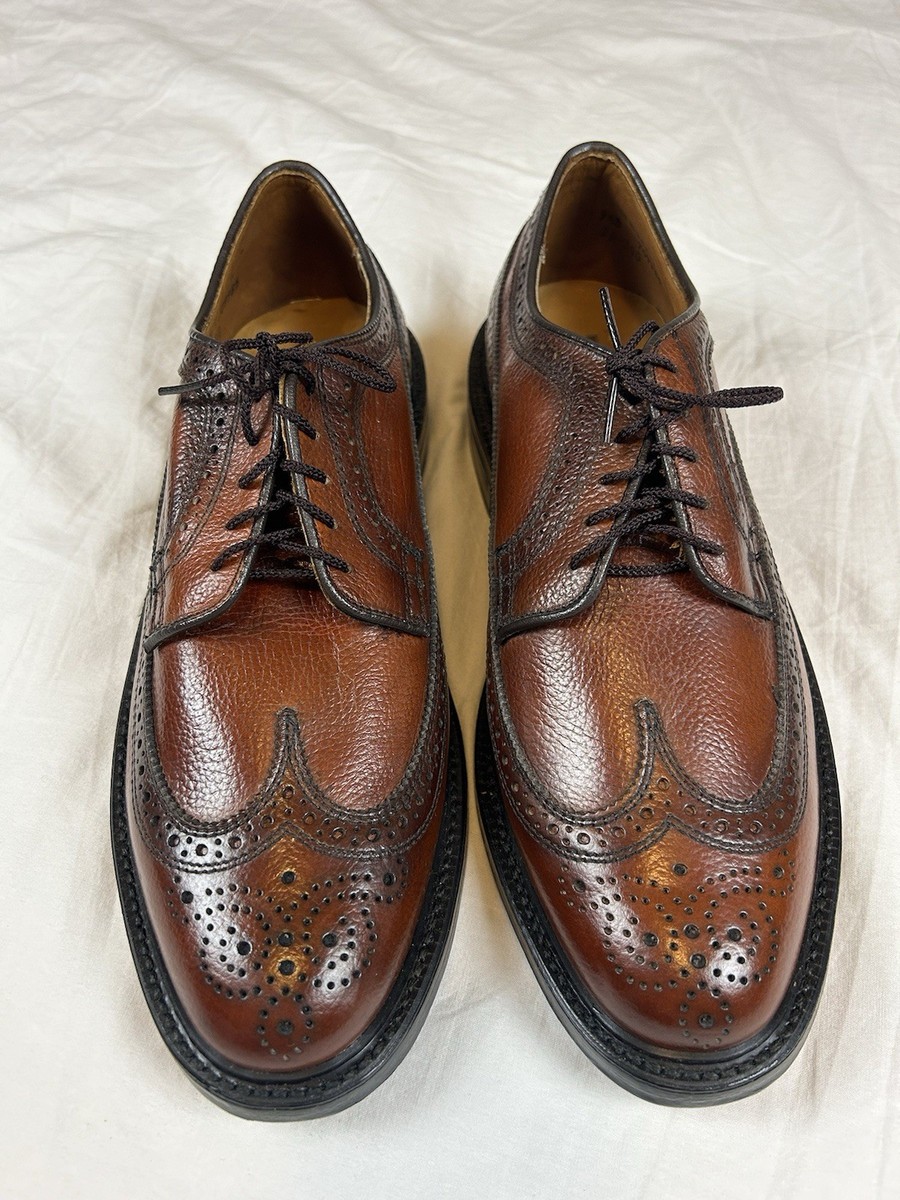 NOS VTG DEXTER PEBBLED BROWN LEATHER LONGWING GUNBOAT 