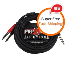Pig Hog PYIC10 Solutions 10ft TRS(M) Dual Mono TS Male 1/4" Insert Cable