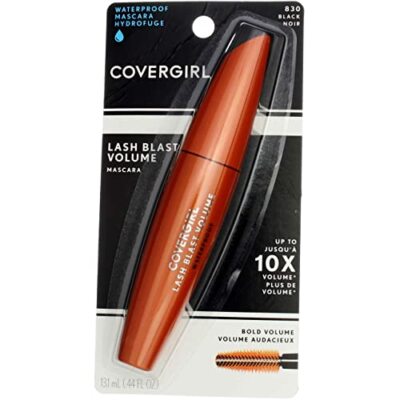 CoverGirl Lash Blast Waterproof Volume Mascara, Black [830] 0.44 oz (Pack of 2)