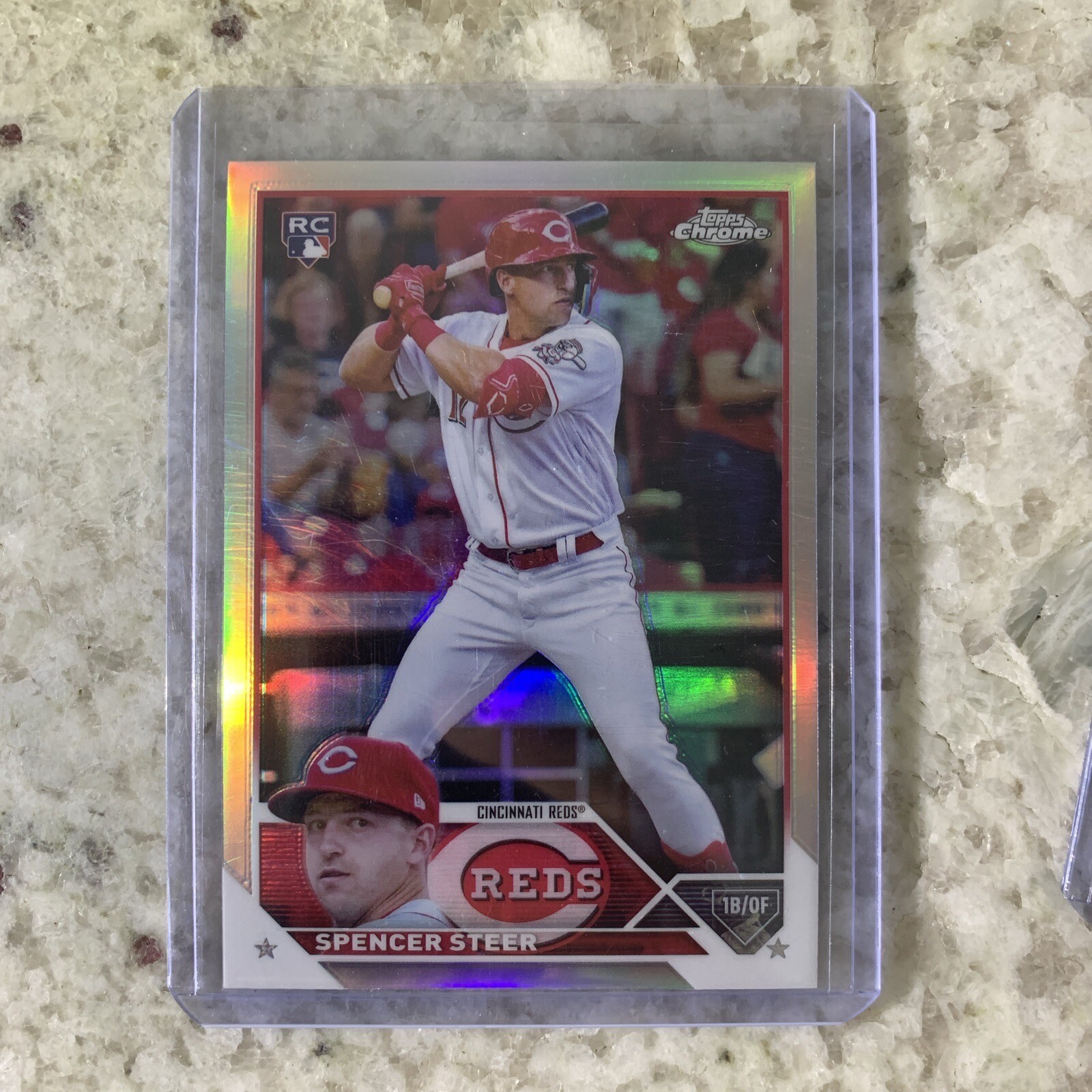 Spencer Steer 2023 Topps Chrome Refractor #146 Cincinnati Reds Rookie Card RC