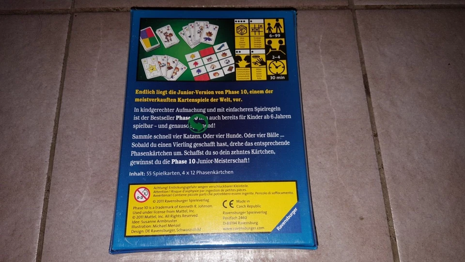 Ravensburger Spiele 2011 - Phase 10 JUNIOR - Kartenspiel - Erstauflage - NEU OVP - Bild 2 von 2