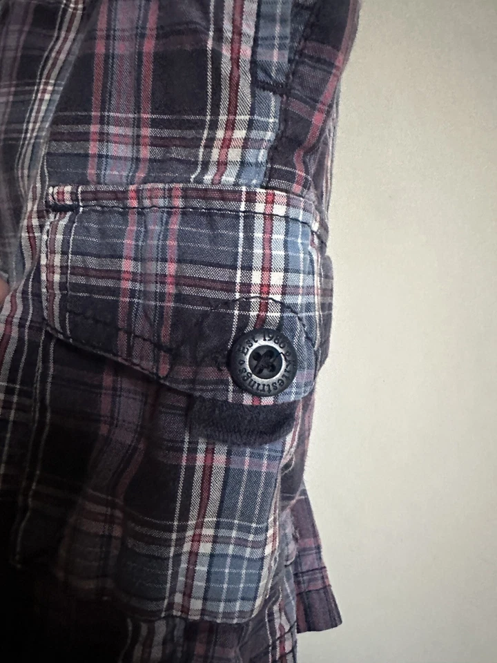 Pantalones Cortos Kitestrings by Hartstrings Talla 4 Niños Azul Rojo Algodón a Cuadros Foto 4 de 4