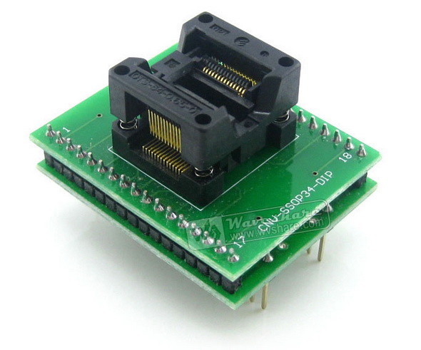 Adaptateur/Socket SSOP28 Vers DIP28 - Pas 0,65 Mm, Largeur 5,7 Mm - Pour Test, Programmation Et Validation De Circuits Intégrés - 4
