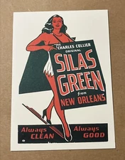 2001 Silas Green from New Orleans Hatch Show Poster Reproduced as Postcard Green