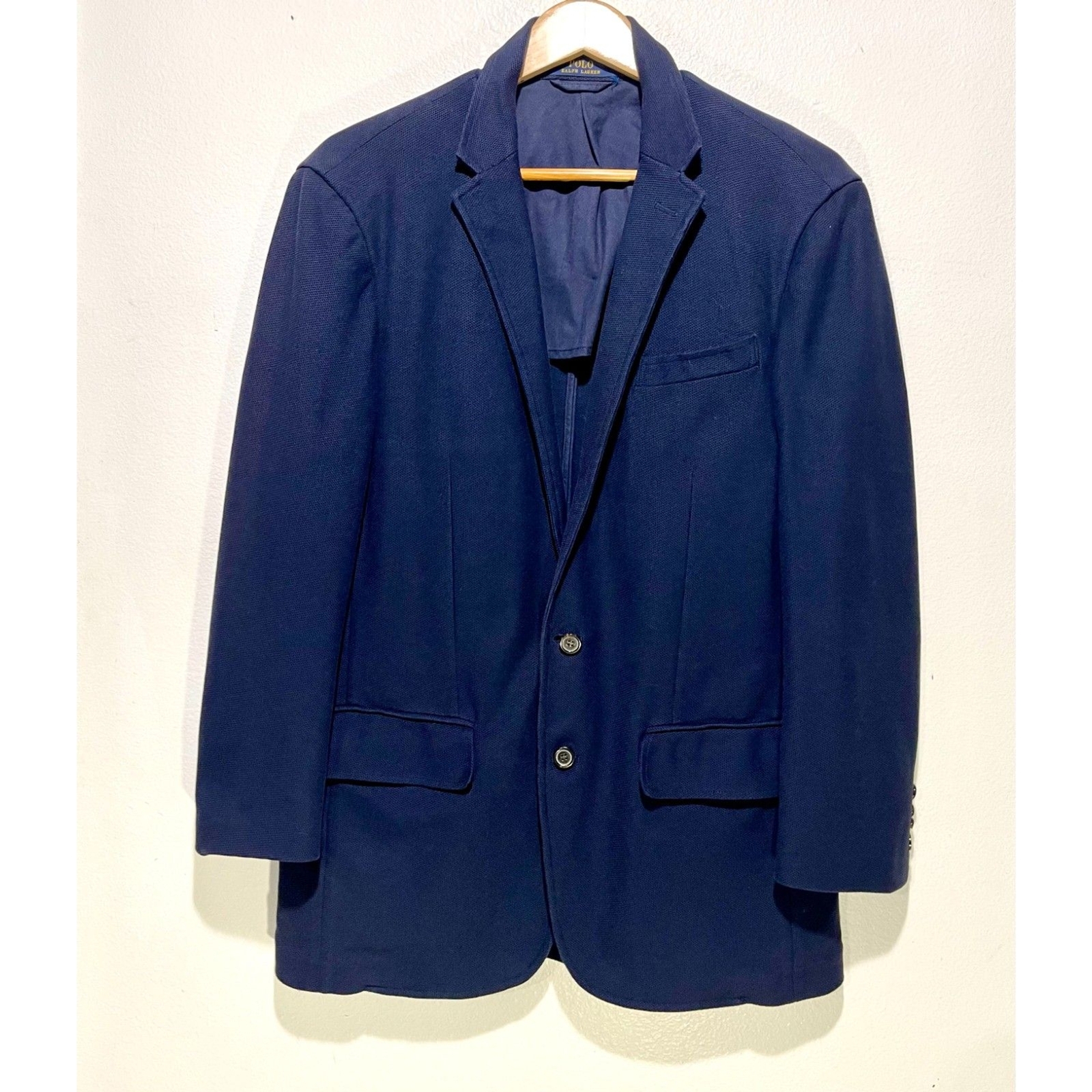 Polo Ralph Lauren Deconstructed knit blazer stretch casual  blue sports men's L