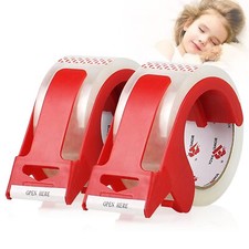 Heavy Duty Clear Packing Tape2 Rolls with refillable DispenserNoiseless Packa...