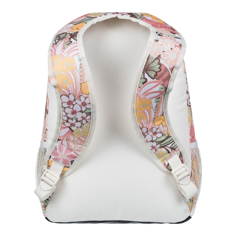 Mochila mediana Roxy Shadow Swell 24 L para mujer, blanca Viva La Vida, talla única Foto 3 de 4