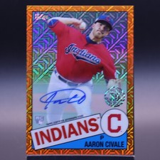 2020 Topps Chrome 1985 Aaron Civale ORANGE MOJO REFRACTOR RC AUTO #85TC-13 /25