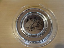 Pferde Teller Metall mit Glas Unterteil