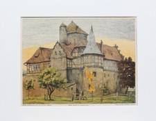 Otto Westphal. Farblithografie. Schloss Eichhof. Bad Hersfeld. Hessen. Um 1910