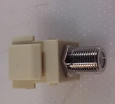 F-81 Coax Keystone Jack Snap-In Cable TV Coupler Connector RG6 Ivory(25KMF81IV)