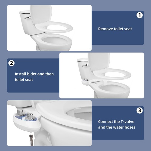 Bidet Fresh Water Spray Kit Non Electric Toilet Seat Attachment Pressure Control - Picture 7 of 7