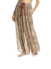 Free People Intimately Sleepin In Lounge Pajama Pants Wide Leg Leopard Size S
