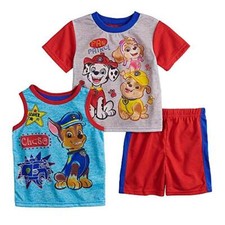 Paw Patrol Crew and Chase Watercolor 3-Piece Pajama Shorts Set