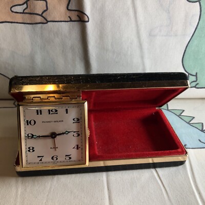 UNTESTED AS IS Vintage Phinney Walker Wind Up Alarm Clock Japan Long Hard Case