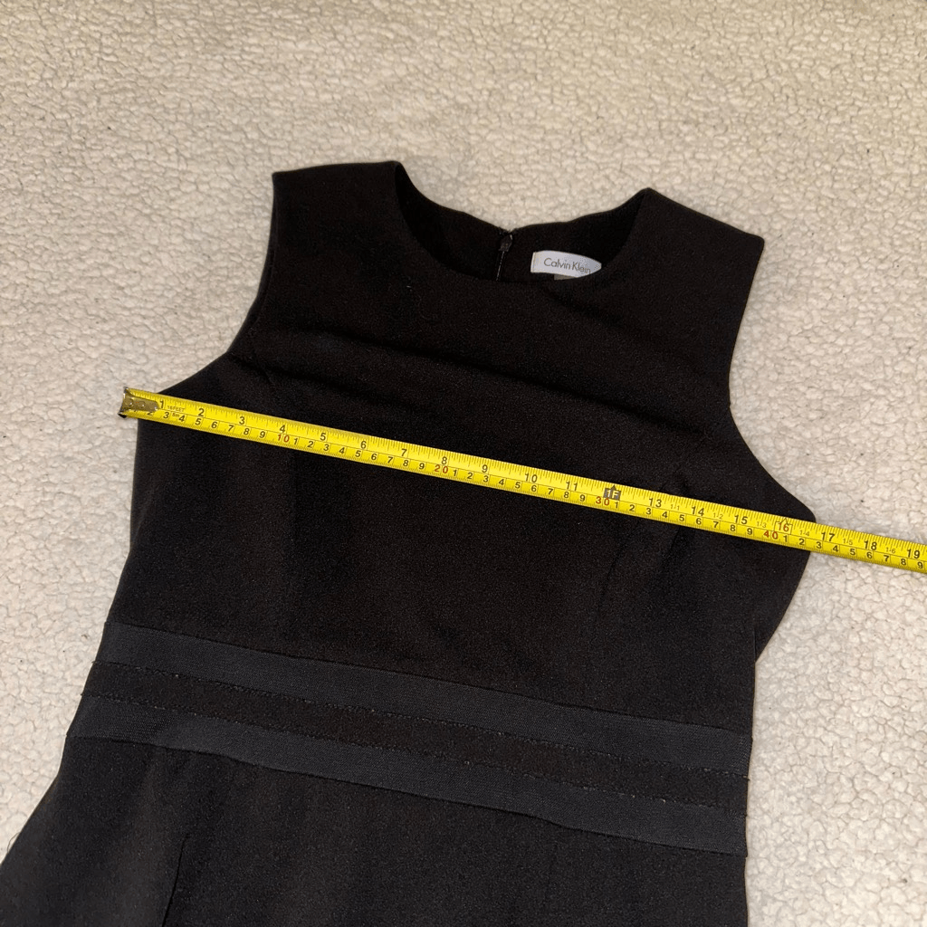 Calvin Klein Women's Black Fit and Flare Mesh Panel Dress Size 8 | eBay