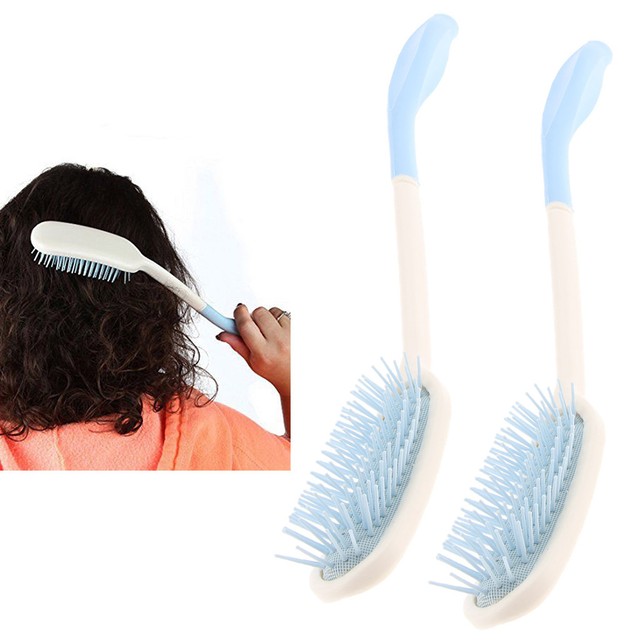2PCS 14.2"Long Reach Hair Comb Hairbrush for Elderly Arthritis Hand