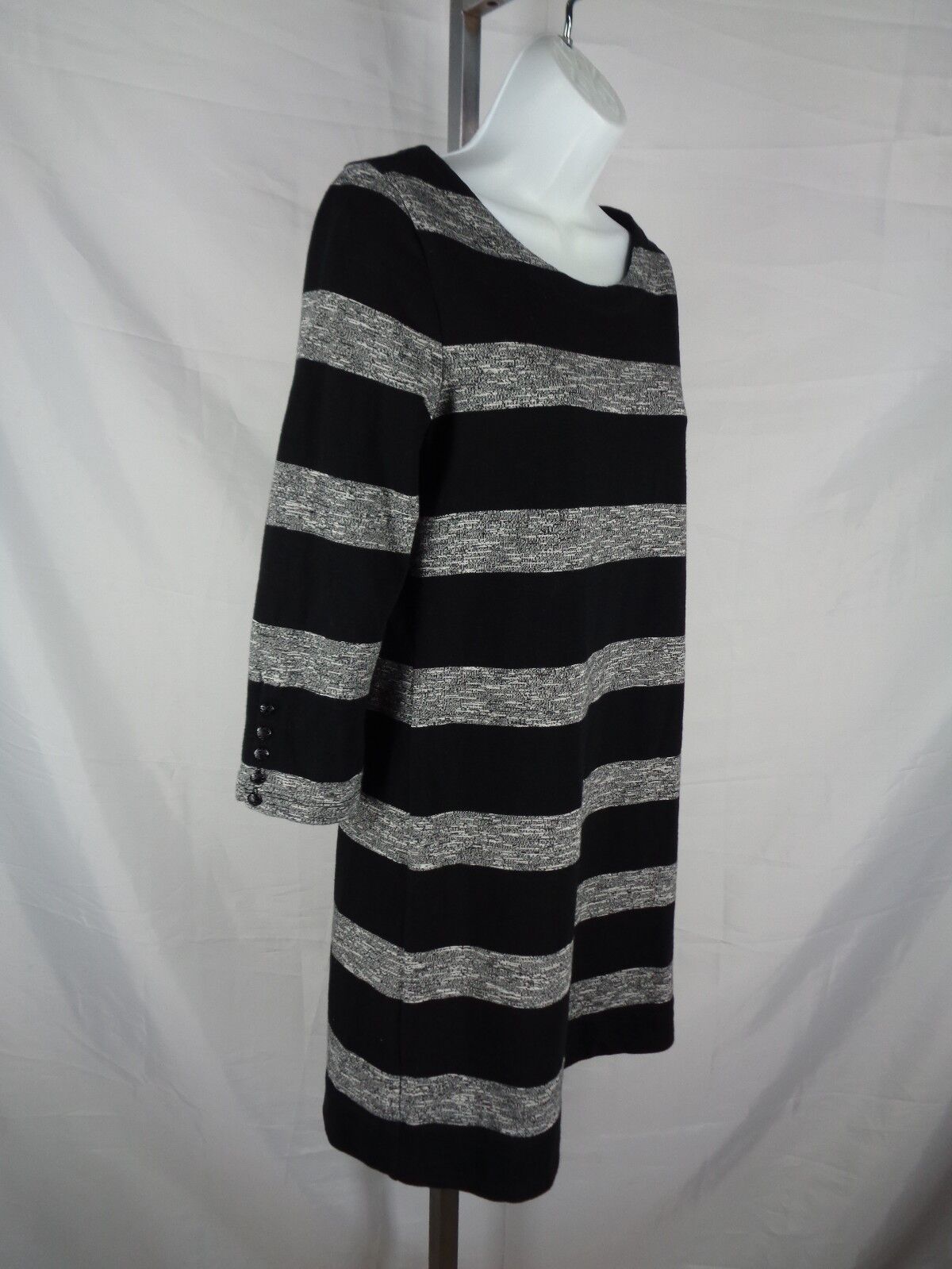 J Crew Factory Black Gray Stripe Rugby Dress Size… - image 4