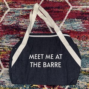 MEET ME AT THE BARRE DUFFLE BAG Great For Gym Denim Very Spacious BRAND NEW WOW