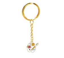 Colour Paint Palette Gold Keyring Artists Novelty Gift Idea For Him Her 20mm