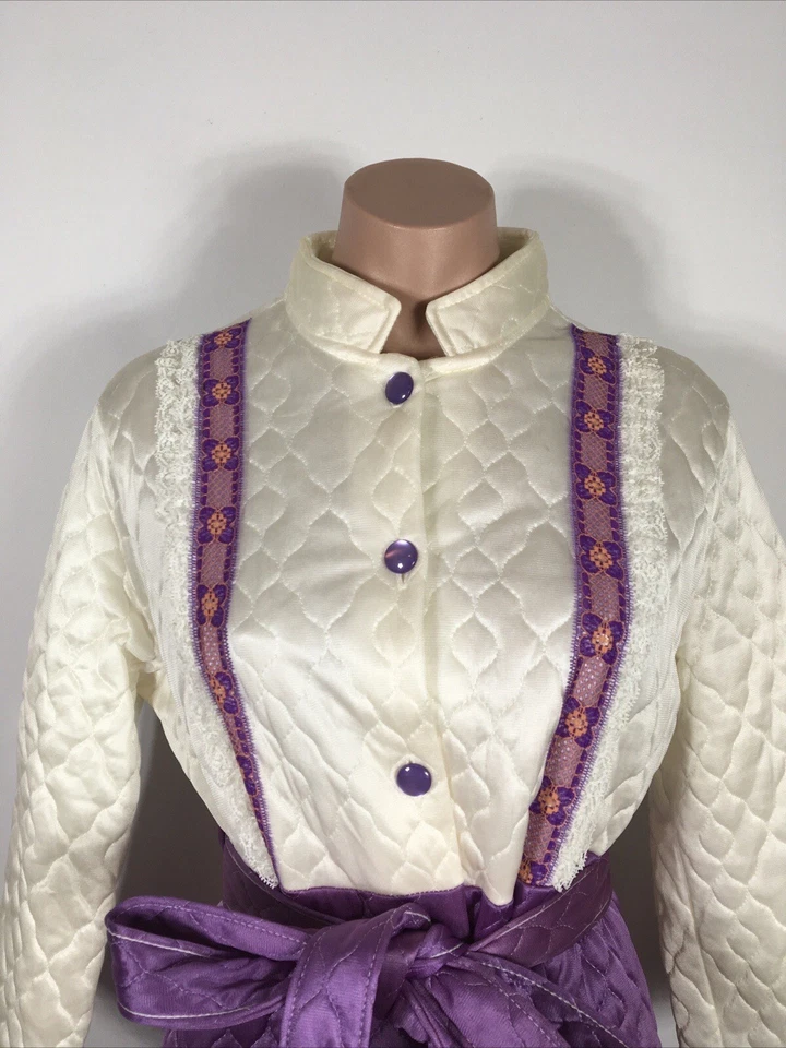 Винтажный 60-х 70-х Kaftan психоделический хиппи фестиваль неоновый халат цветочный стеганая M/L - Изображение 4 из 4