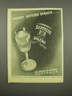 1957 Seppelts Solero Sherry Ad - Before Dinner