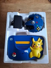 nintendo 64 console pikachu edition - complete in box