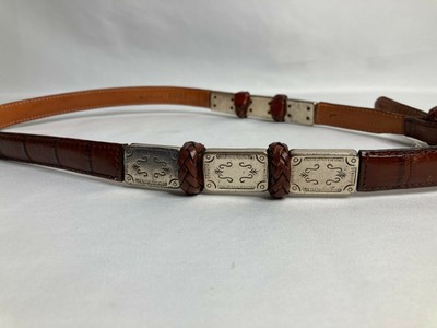 Brighton Brown Ladies Belt Slim Western Croc Embossed  display picture 2