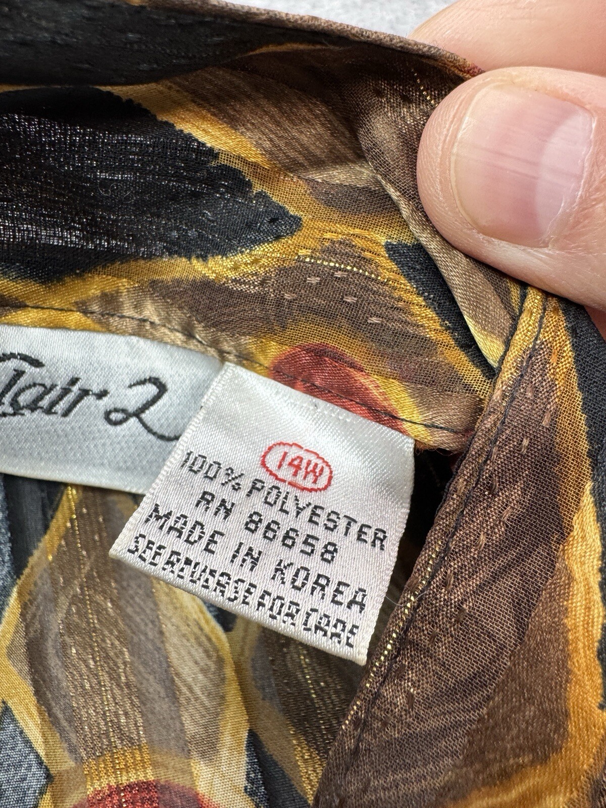 SAINT LAURENT Yves St. Clair 2 Camicia Donna 14 Larga Nero Oro Arlecchino Metallizzato Trasparente Top