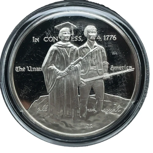 Massachusetts Revolution Official Sterling Silver Bicentennial PROOF Medal Coin