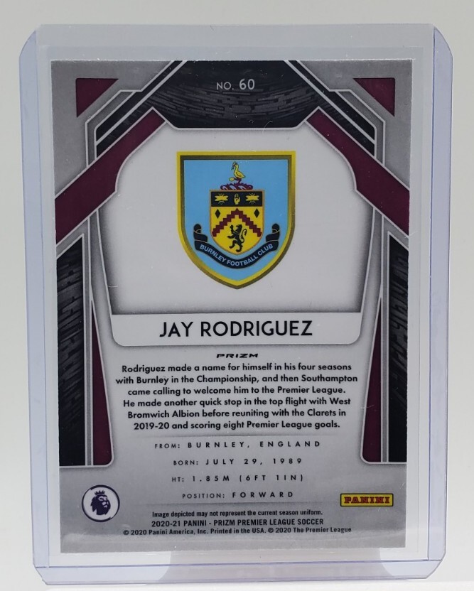 2020- 21 Prizm Premier League Jay Rodriguez GREEN WAVE PRIZM card