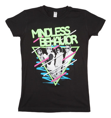 MINDLESS BEHAVIOR SCRIBBLE WOMENS BLACK T SHIRT